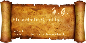 Hirschbein Gizella névjegykártya